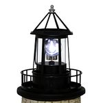 Solar Lighthouse Rotating Light - 360 Degree Light Houses Lamp For Yard, IP65 Waterproof Durable Lighthouse Lamps Towers Statue Lights For Outdoor Garden Pathway Patio (Black -Large - Style B)