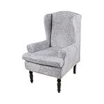 Wing Chair Slipcovers 2 Pieces Stretch Spandex Wingback Chair Covers Sofa Slipcover Printing Wingback Armchair Slipcovers Furniture Protector Couch Soft with Elastic Bottom for Wingback Chairs,17