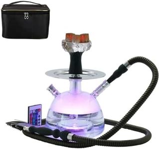 Acrylic Hookah Set with Everything, Micro Bubble Sheesha Hookah Led Hookahs Portable with System Silicone Hookah Bowl Silk Hookah Pipe Tongs Magical LED Light for Better Shisha Hookah Narguile Smoking