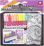 Tulip FINE TIP FABRIC MARKERS ROLL UP CASE 20PK, multi (44083)