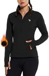 BALEAF Women's Fleece Running Jacket Half-Zip Cold Weather Gear Thermal Shirts Tops Athletic Pullover Workout Winter, Black, Small