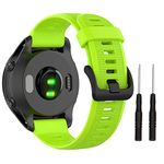 ISABAKE Band for Garmin Forerunner 935/Forerunner 945/Forerunner 745,Compatible with Fenix 5/ Fenix 5plus/ Fenix 6/ Fenix 6 Pro/Approach S60,Soft Silicone 22mm Replacement Bands (Green)