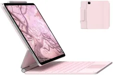 typecase Keyboard Case for 2024 iPad Air 13 and iPad Pro 12.9 (6th, 5th, 4th, 3rd Gen),Magic Keyboard for iPad Pro 12.9, Magnetic Keyboard Case with Multi-Touch Trackpad,11 Colors Backlight,Light Pink