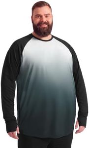 BRISIRA Mens Big and Tall Rash Guard Shirts UPF 50+ Long Sleeve Sun Shirt