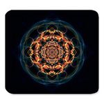 (Advanced lock edge) Beautiful Sacred Abstract Geometry Golden Burning Fire Mandala Flower of Life Pattern Design Art Unique Custom Rectangle Mouse Pad