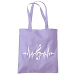 Musician Heartbeat Music Enthusiast - Tote Shopping Bag - Hobby Fan Activity Pastime One size lavender purple