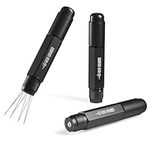 MHW-3BOMBER Retractable WDT Tool-Espresso Distribution Tool with Magnetic Storage,8 Stainless Steel 0.4mm Needles, Adjustable Coffee Stirrer for Baristas, Includes 8 Extra Needles, Black T6188B-OS