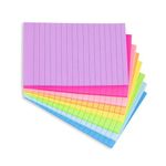 8 Pads - 4X6 in Lined Sticky Notes,8 Colors Post Self Stick Notes Pads, Bright Stickies Colorful Sticky Notes for Office, Home, School, Meeting, Strong Adhesive,45 Sheets/pad, 360 Sheets Total