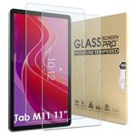 Bighan 2 Pack Screen Protector Compatible with Lenovo Tab M11 11", 9H Hardness Tempered Glass Film Clear Anti-Bubble Full Coverage foil