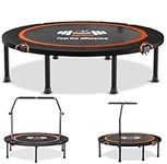 FK Sports Foldable Fitness Rebounder Trampoline, 40" Foldable Mini Trampoline with T Bar Handle, Round Mini Fitness Trampoline a indoor trampoline (40" with T bar Handle)