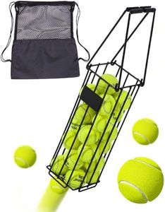 Tennis Ball Hopper, Tennis Balls Basket, Portable Pickleball Collector with Mesh Carry Bag - Large Capacity Carrier Picker Upper Caddy