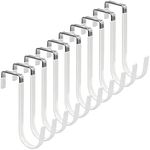 FYY Over The Door Hooks, 10 Pack Door Hangers Hooks with Rubber Prevent Scratches Heavy Duty Organizer Hooks for Living Room, Bathroom, Bedroom Hanging Clothes, Towels, Hats, Coats, Bags White
