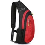 G4Free Sling Bags Men Women Shoulder Backpack Small Cross Body Chest Sling Backpack Casual Daypacks for Hiking, Sightseeing(Black-red)