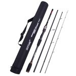 Goture 4 Pieces Travel Fishing Rod with Case - 6.6FT Spinning Fishing Rods - Portable Lightweight Carbon Fiber Spinning Fishing Rods for Saltwater Freshwater Trout, Bass, Walleye, Pike