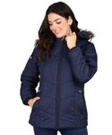 ELLIPSE Fashion Ladies Standard Length Polyester winter jacket for women with hoodie jacket for women winter wear Full Sleeves Womens Jackets Long Coat Hooded Jackets for Girls, Xlarge, Blue