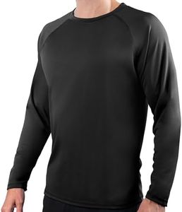 Kanu Surf Men's UPF 50+ Long Sleeve Rashguard Swim Shirt, Black, XX-Large