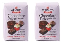 Wright's | Baking Chocolate Fudge Cake Mix 2X500g (1Kg) | A rich Chocolate Fudge cake mix with a melting chocolate crumb | suitable for loaf cakes, gateaux bases, slices or 16 individual cakes |
