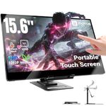 Ingnok Portable Monitor Touchscreen 15.6" FHD 10-Point Touch Screen Monitor W/Vesa & 360° Kickstand, 1200:1 USB-C Mini HDMI Ultra-Thin Travel Monitors for Laptop/PC/Macbook/Phone