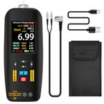 BSIDE Ultrasonic Thickness Gauge Tester, 1-300mm Range with Color Display, Rechargeable Ultrasonic Thickness Meter with Probe for Measuring Metal Steel Silver Plastic Glass PVC Aluminum Pipes Ceramics