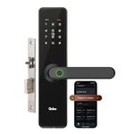 QUBO Smart Door Lock Essential (2025 Edition) from Hero Group | 7-Way Unlocking | Fingerprint | OTP Remote Unlocking | PIN | RFID Card | Mobile App | Mechanical Key | 2 Year Brand Warranty | (Black)