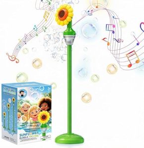 47" Adjustable Height Light Up Bubble Torch Garden Lamp Automatic Bubble Machine,Rechargeable Standing Bubble Blower with Lights and Music for Outdoor Garden Patio Wedding Party Event Decor (Green#01)