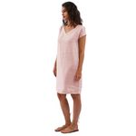 Amazhiyu Women 100% Linen Summer Dress Short Sleeve V Neck Tank Dress with Pockets Dark Pink,Medium