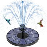 AISITIN Solar Fountain Pump 3.5W Circle Solar Water Pump Floating Fountain Built-in Battery, with 6 Nozzles,for Bird Bath,Fish Tank,Pond or Garden Decoration