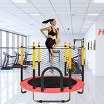 RUDRAMS 55" Red Trampoline for Kids & Outdoor || Trampoline for Kids || Trampoline for Kids Indoor || Trampoline for Adults || Jumping Toy for Kids || Trampolines (Red/Bk/Yellow)