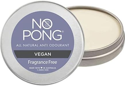 No Pong Vegan All-Natural Deodorant Fragrance-Free, Sensitive. Paraben, Aluminum, Plastic-Free. Made in Australia. 35g.