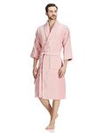 Amazon Brand - Solimo 100% Cotton Unisex Bathrobe, Blush Pink, Large, Set of 1