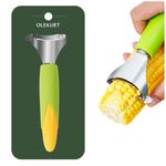 OLEKURT Corn Shaped Corn Stripper, Corn Peeler for Corn on the Cob Remover Tool, Corn Thresher with Good Grips (Green-yellow)…