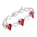 Leafael Infinity Love Heart Bracelet for Women, Hypoallergenic Womens Jewelry with Healing Crystals, 7+ 2 Inch Silver Plated Chain, Birthstone Bracelets for Women with Gift Box, Birthday Gift for Her