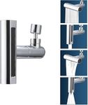 DONDA Waterfall Kitchen Faucet,4 Modes Splash-Proof Kitchen Faucet, 360° Swivel Bathroom Faucet Extender, Multi-Function Sink Swiveling Waterfall Tap Accessory for Washing (Silver) (Waterfall Faucet)