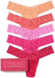 hanky panky - Signature Lace Low Rise Thongs for Women: Valentines | One Size 2-12 | Florence, Coral, Enchanted Rose, Intuition, Evening Pour | Everyday Comfortable Underwear | 5pk