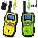 Wishouse Walkie Talkies for Kids Adults Rechargeable, Toys for 4 5 6 7 8 9 10 Year Old Boys Girls, PMR446 Kids Radios Long Range with Flashlight Lanyards, Camping Birthday Xmas Gifts Presents 2 Pack