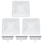 HECASA 3pcs 14" RV Roof Vent Cover Compatible with Ventline Previous to 2008 and Elixir Vents Starting 1994 PP Vent Lid Polycarbonate White