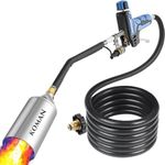 Heavy Duty Weed Torch Burner,Propane Torch Weed Burner, Flamethrower with 9.8 FT Hose,500,000 BTU, Self Igniting Flame Weeder for Weeding,Roof Asphalt,Ice Snow,Welding,Road Marking