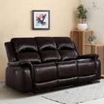 Timeless Comfort: Katie Leather Recliner Sofa - Manual Recliner Sofa Couch - Home Theater Seating for Big Man, Lazy boy recliners, Living Room Sofa Recliners, Air Leather, Espresso