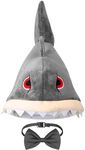 SATINIOR Shark Hat Adjustable Grey Shark Costume Accessories Funny Shark Hat with Grey Bow Tie for Children Women Men Adults Halloween Christmas Easter Party Decoration Costume