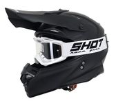 Stealth HS127 Adult Motocross Helmet Matt Black – ECE 22.06 Approved MX Off-Road Helmet with ABS Shell, Micrometric Buckle, Removable Liner + Free Goggles Included (M)
