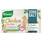 Knorr Zero Salt Chicken Stock Cubes pack of 8 lactose- and gluten-free for delicious, zero-salt chicken dishes 9 g