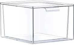 Sorbus Stackable Acrylic Drawers - Clear Make Up Organizers for Vanity - 1 Plastic Storage Bin for Room Decor, Bathroom Organization and Storage, Office Supplies, Makeup Drawer Organizer, Undersink