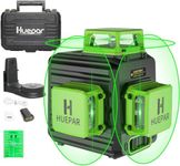 Huepar Professional 3D Laser Level Self Leveling, 3x360 Cross Line Green Beam 3 Plane Leveling and Alignment Laser Tool, Li-ion Battery with Type-C Charging Port & Hard Carry Case Included (B03CG)