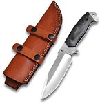 Custom Handmade Hunting Knife With Sheath, Steel Full Tang Fixed Blade, Survival And Bushcraft Knife, Light Horizontal Carry Edc Belt Bowie