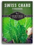 Survival Garden Seeds - Fordhook Swiss Chard Seed for Planting - Packet with Instructions to Plant and Grow Delicious Leafy Greens in Your Home Vegetable Garden - Non-GMO Heirloom Variety