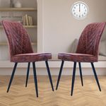 NEWTURN Currency(Set of 2)(Pre-Assembled) with Heavy Duty Metal Stand Dining Chairs, for Home (Model5) with 2 Years Warranty