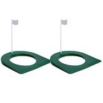 MUXSAM 2Pcs Golf Practice Putting Cup Mat with Hole and Flag Plastic for Indoor Outdoor Office Garage Yard Golf Putting Green Regulation Cup Practice Training Aids