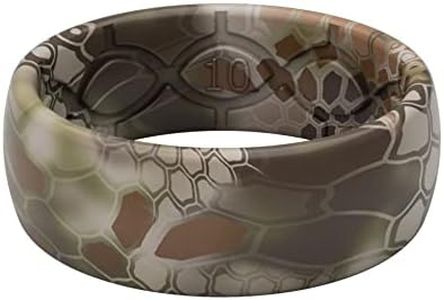 Groove Life Kryptek Highlander Camo Silicone Ring Breathable Rubber Wedding Rings for Men, Lifetime Coverage, Unique Design, Comfort Fit Ring - Size 9