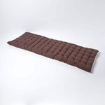 HOMESCAPES Chocolate Brown Garden Bench Cushion 3 Seater Seat Pad for Patio Furniture Kitchen or Dining Bench Indoor & Outdoor Use Comfortable 100% Cotton Modern Tufted Style Thick Cushion 143cm Wide