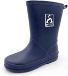 Amoji Kid's Rain Boots Boy's Rubber Garden Boots Girl's Garden Boots Waterproof Shoes JT6513 Navy 11.5-12 Little Kid